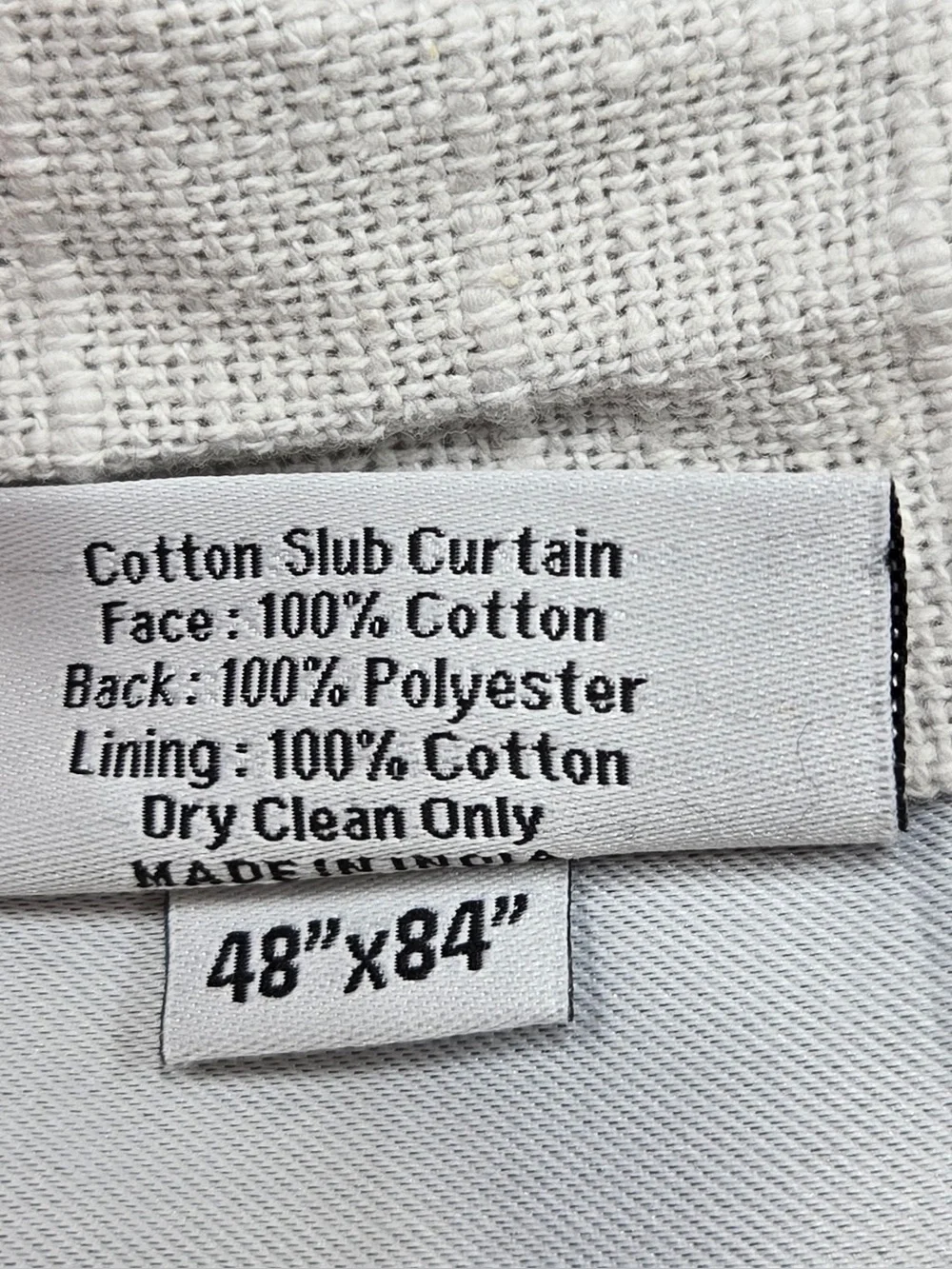 QUINCE Set Of 2 48x84 Cotton Slub Blackout Curtains Cloud 0842